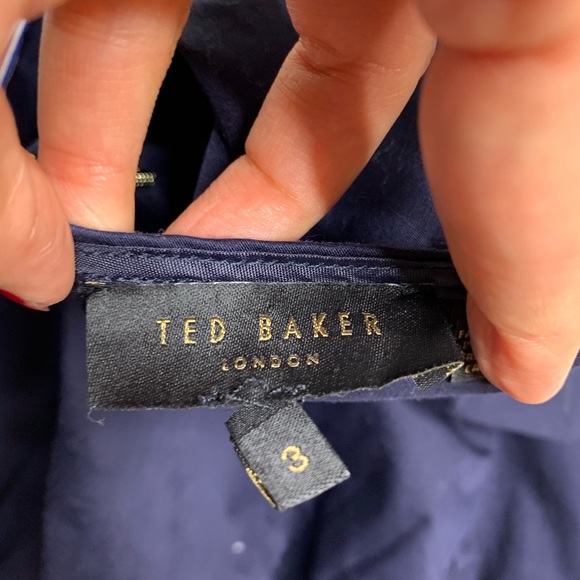 Ted Baker Jesieh frilled bell sleeve navy blouse - Picture 5 of 6